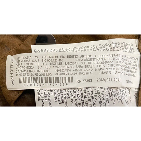 NWT -Zara Women's Skinny Faux Suede Leather Stretch Pants, Brown - Size S - Picture 16 of 16